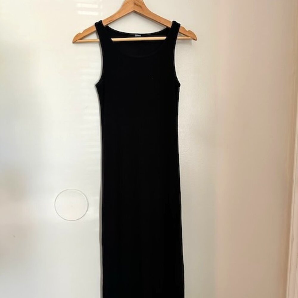 QUINCE Ribbed Tank Dress (Black)